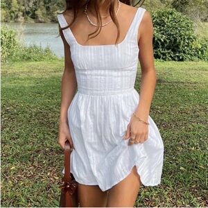Princess Polly Lorinda Mini Dress White Lace Cotton Size 10 Boho Bohemian